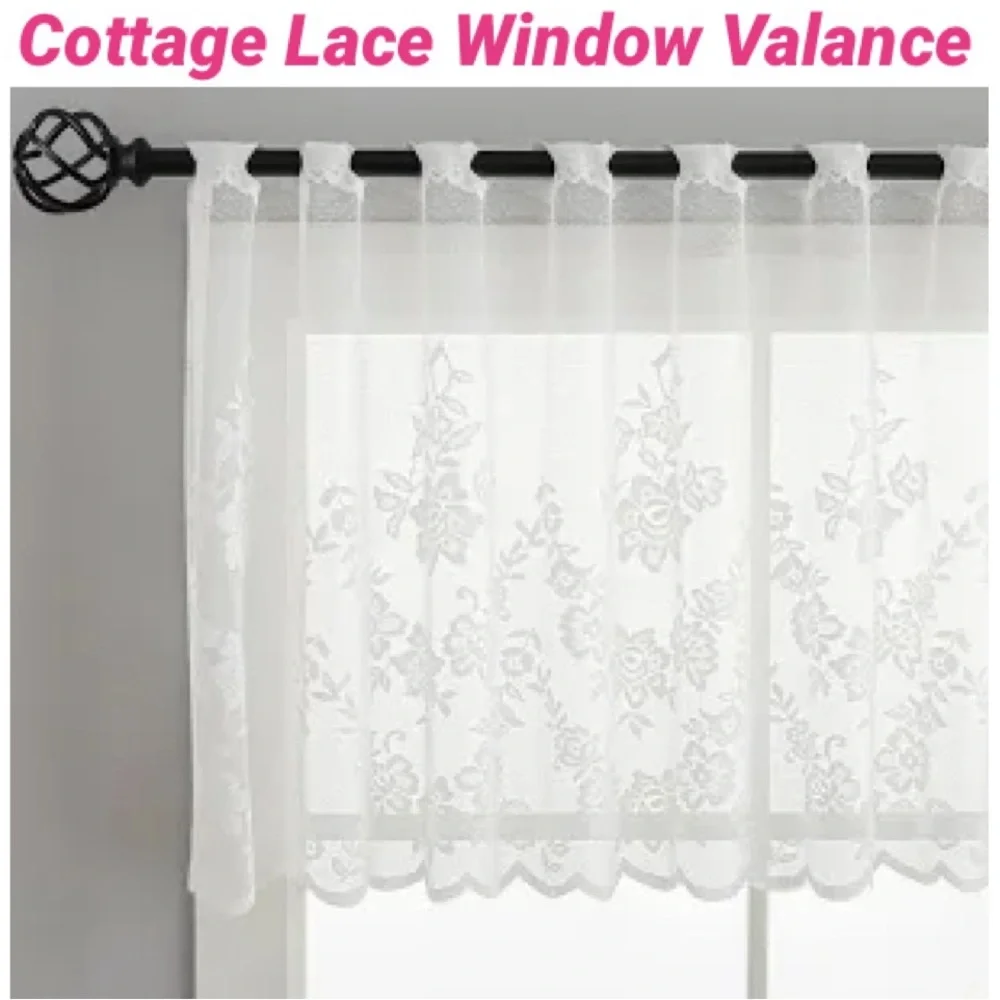 Cottage Lace Valance Curtain Vintage Lace Curtains Valances Cottage Core White